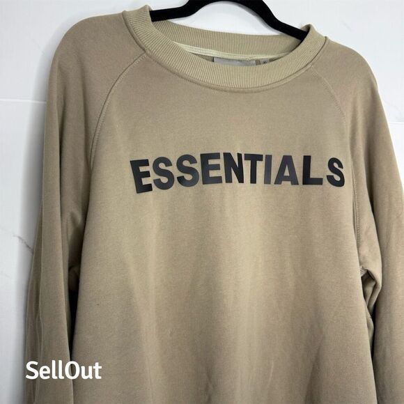 Fear of God Essentials Men's XL Crewneck Sweatshirt Beige Long Sleeve Casual​ - Picture 1 of 7